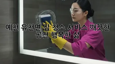 예천 유천면 집 청소 서비스: 깨끗한 공간, 행복한 삶