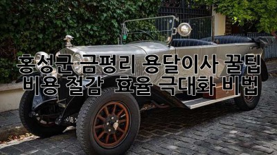 홍성군 금평리 용달이사 꿀팁🍯: 비용 절감 & 효율 극대화 비법!