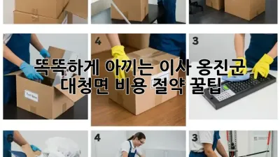 똑똑하게 아끼는 이사, 옹진군 대청면 비용 절약 꿀팁 🍯